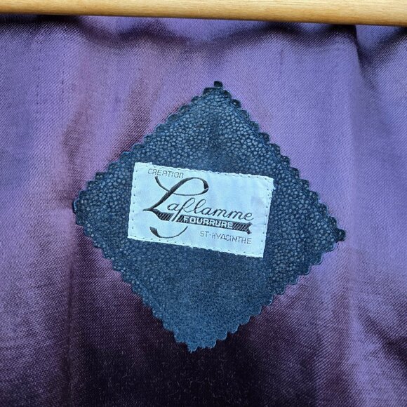 Vintage Black Leather Trench Coat jacket Womens Size L Braided Trim Mid Length - Picture 13 of 14